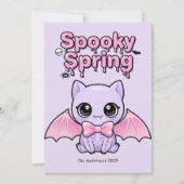 Spooky Spring Pastel Goth Bat Lavender Pink シーズンカード (正面)