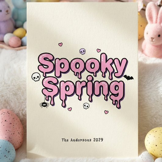 Spooky Spring Pastel Goth Easter Pink Dripping シーズンカード