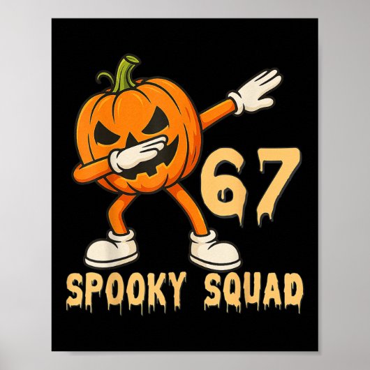 Spooky Squad Pumpkin 67 Halloween Meme 6 7 Numbers ポスター (正面)