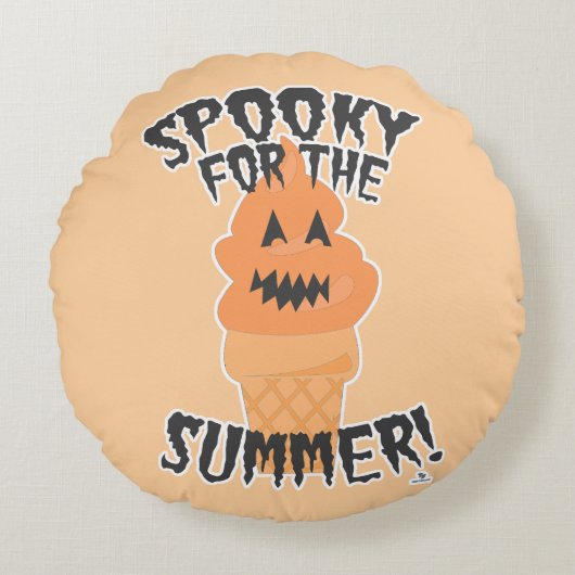   Spooky Summer Fun Summerween Cartoon Cone ラウンドクッション (正面)