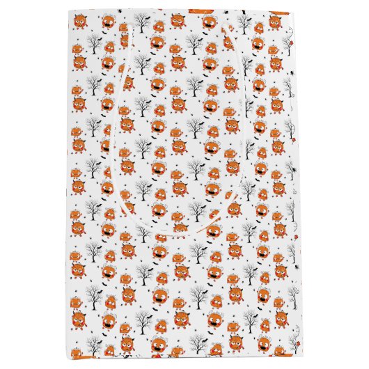 Spooky Sweet Baby Bat Gift Bag Halloween Christmas ミディアムペーパーバッグ (正面)