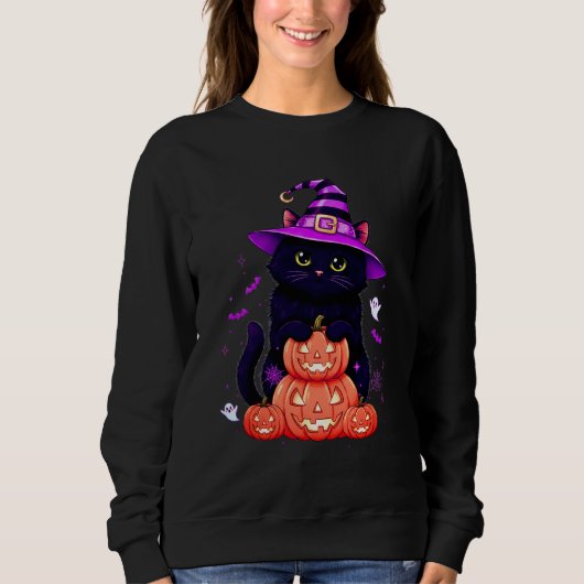 Spooky Sweet Pumpkin Kitty Sweatshirt スウェットシャツ (正面)