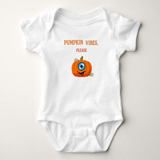 Spooky Sweetie – Pumpkin Eye Baby Outfit ベビーボディスーツ (正面)