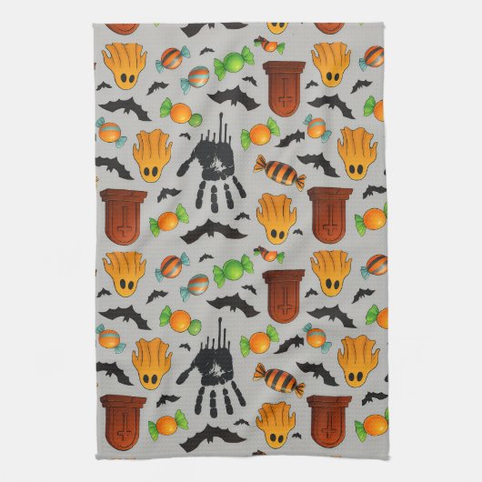 Spooky Sweets & Shadows キッチンタオル (縦)