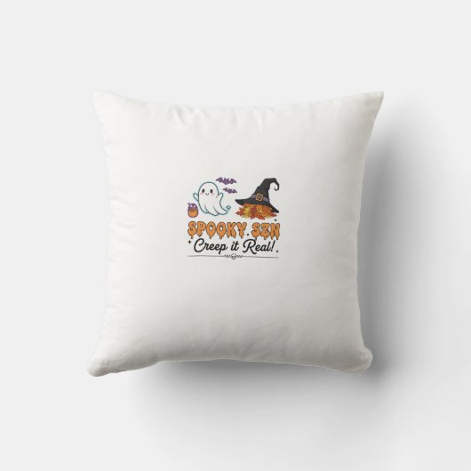 Spooky Szn Halloween Ghosts – Cute Fall  クッション (裏面)