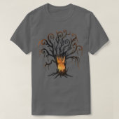 spooky tree haunted forest funny Halloween Tシャツ (デザイン正面)