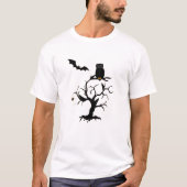 Spooky Tree with Owl, Bat, and Spider – Halloween  Tシャツ (正面)