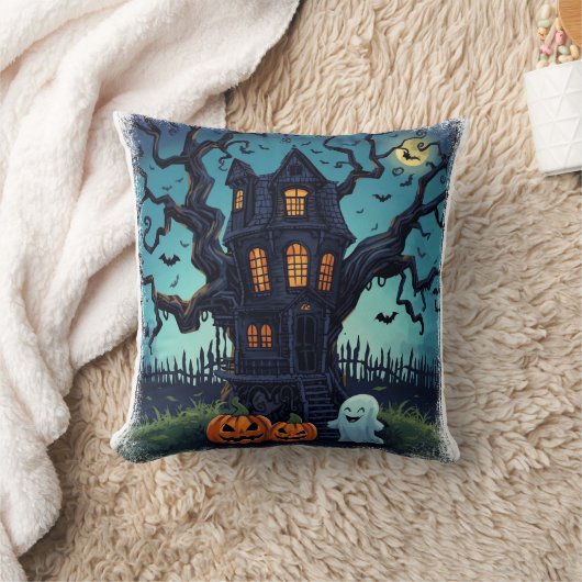 Spooky Treehouse Kids Halloween クッション (ブランケット)