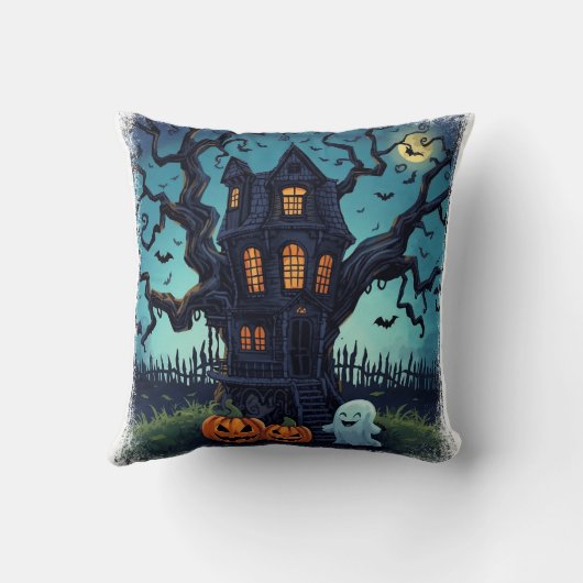 Spooky Treehouse Kids Halloween クッション (裏面)