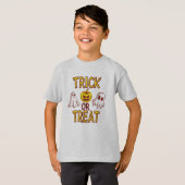 Spooky Trick or Treat Halloween - ghosts & pumpkin Tシャツ (正面フル)