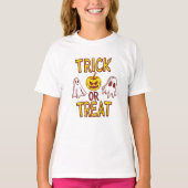 Spooky Trick or Treat Halloween - ghosts & pumpkin Tシャツ (正面)