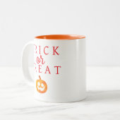 Spooky Trick Or Treat Jack-o'-lantern Halloween ツートーンマグカップ (正面左)