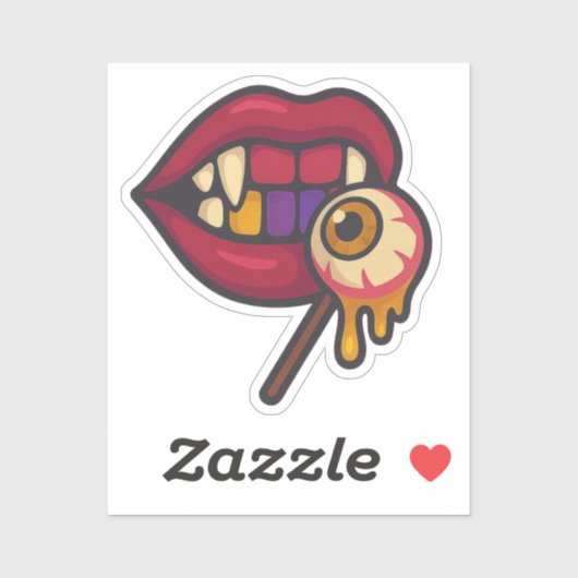 Spooky Vampire Lips Eyeball Lollipop Halloween シール (シート)