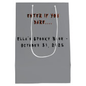 Spooky Vibes Ghost Pumpkin Halloween Design ミディアムペーパーバッグ (裏面)