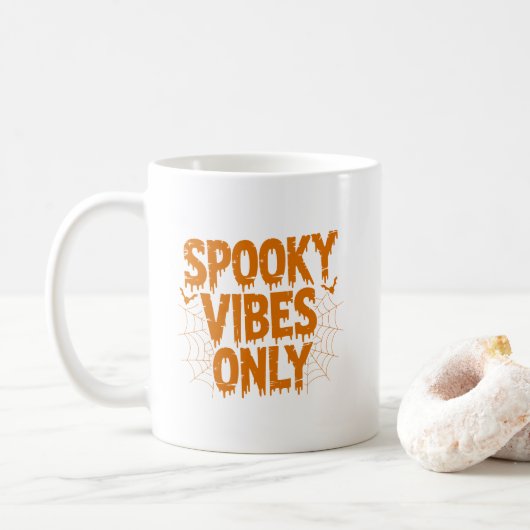 Spooky Vibes Only Halloween コーヒーマグカップ (ドーナツ)