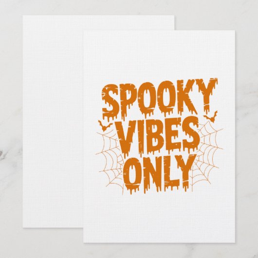 Spooky Vibes Only Halloween 招待状 (正面/裏面)