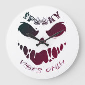 Spooky Vibes Only-Halloween Monster  ラージ壁時計 (正面)