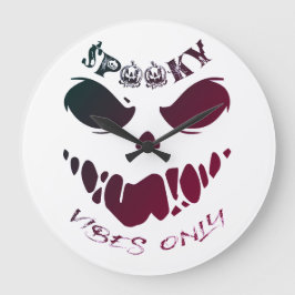 Spooky Vibes Only-Halloween Monster  ラージ壁時計