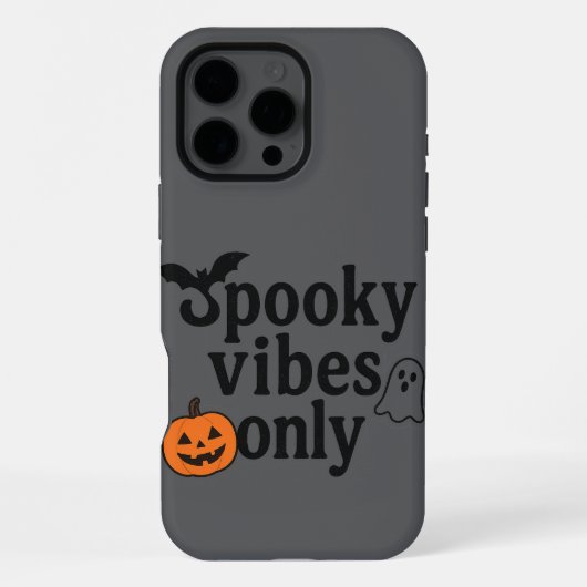 Spooky Vibes Only 🎃 | Halloween Sticker Design iPhoneケース (裏面)