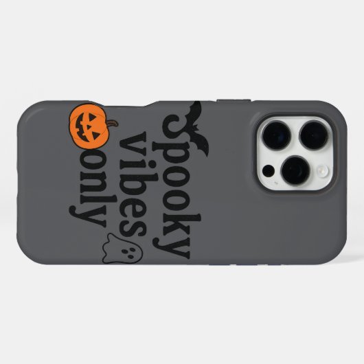  Spooky Vibes Only 🎃 | Halloween Sticker Design iPhoneケース (裏面横)