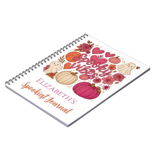 Spooky Vibes Personalized Halloween Journal ノートブック (左側)