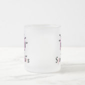 Spooky Vibes – Pink Skull & Bat Halloween フロストグラスマグカップ (中央)