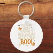 Spooky Vibes Retro Ghost Coquette Bow Halloween Wo キーホルダー (正面)