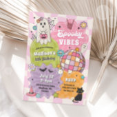 Spooky Vibes Retro Halloween Ghost Birthday 招待状