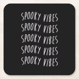 spooky vibes typography スクエアペーパーコースター