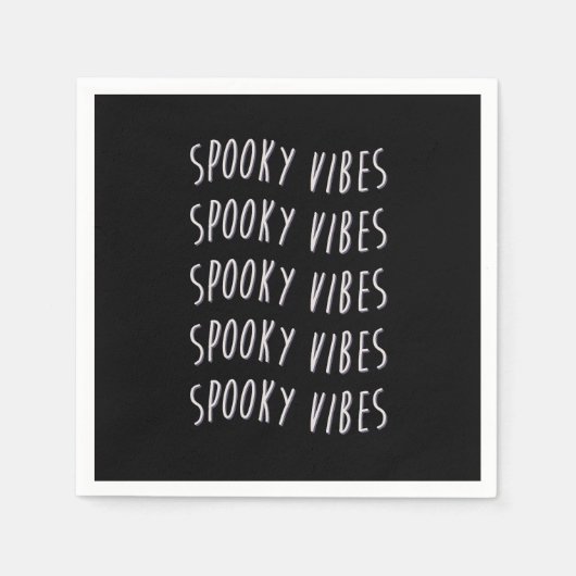 spooky vibes typography スタンダードカクテルナプキン (正面)