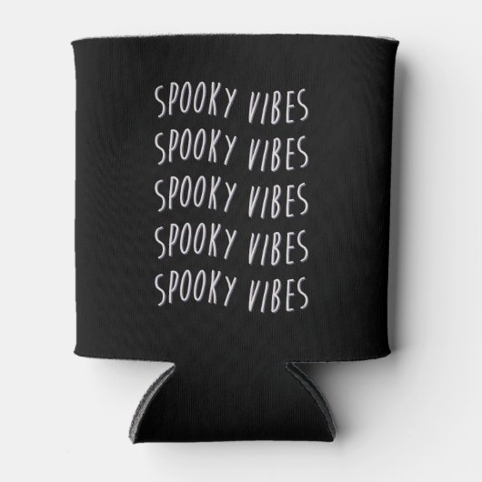 spooky vibes typography 缶クーラー (正面)