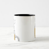 Spooky White Ghost ツートーンマグカップ (中央)