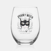 Spooky Witch Halloween Party 30Th Birthday ステムなしワイングラス (正面)