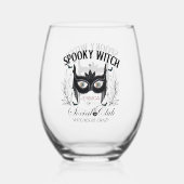 Spooky Witch Halloween Party 30Th Birthday ステムなしワイングラス (裏面)