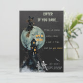 Spooky Witch Skeleton - Haunted House | Halloween 招待状 (スタンド正面)