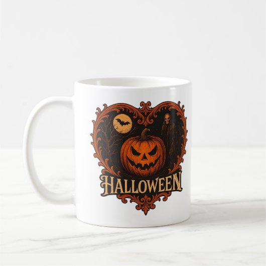 Spooky Yet Stylish Classic Mug 11 oz – Halloween-I コーヒーマグカップ (左)