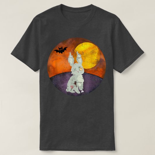 Spooky Zombie Rabbit Halloween Vibes Horror Graph Tシャツ (デザイン正面)