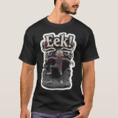 Spooky zombie rising from graveyard with Eek text  Tシャツ (正面)