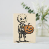 Spooky Zombie with Pumpkin シーズンポストカード (スタンド正面)