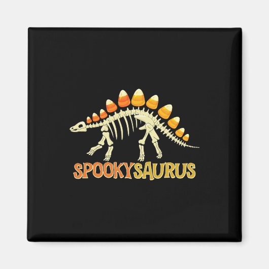 Spookysaurus Candy Corn Dinosaur Skeleton Happy Ha マグネット (正面)