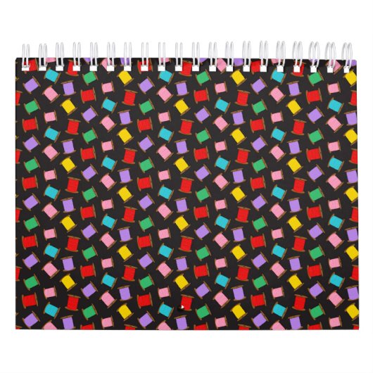 Spools Sewing Threads Black Dressmaker Seamstress カレンダー (カバー)