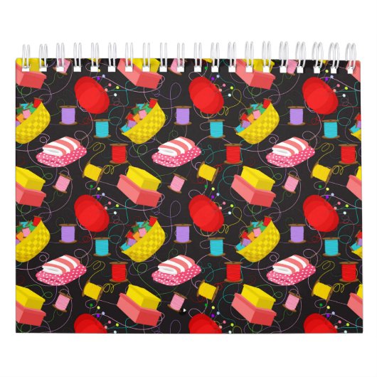 Spools Sewing Threads Pins Blankets Seamstress カレンダー (カバー)