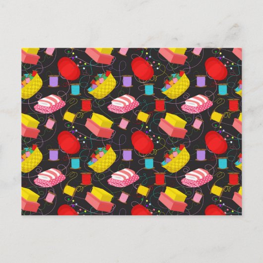 Spools Sewing Threads Pins Blankets Seamstress ポストカード (正面)