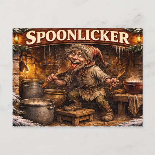 Spoon Licker Icelandic Yule Lad postcard  ポストカード (正面)