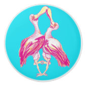 Spoonbill Birds Ceramic Pull セラミックノブ (正面)