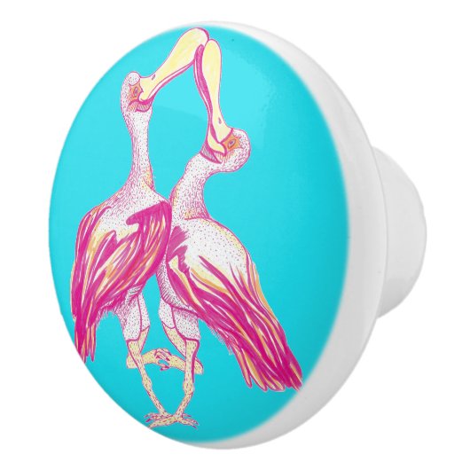 Spoonbill Birds Ceramic Pull セラミックノブ (右)