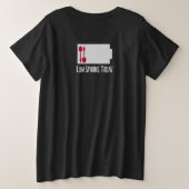 Spoonieバッテリメーター – ロースプーントゥデイシャツ プラスサイズTシャツ (デザイン裏面)