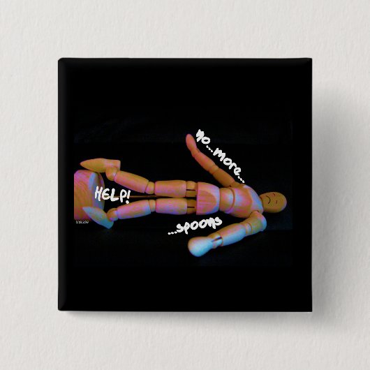 Spoonies警告ボタンのバッジピン 缶バッジ (正面)