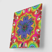 Spores Kaleidoscope スクエア壁時計 (傾斜)