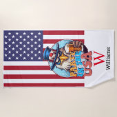 SPORTパーティーin USAモノグラムビーチタオル ビーチタオル (正面)